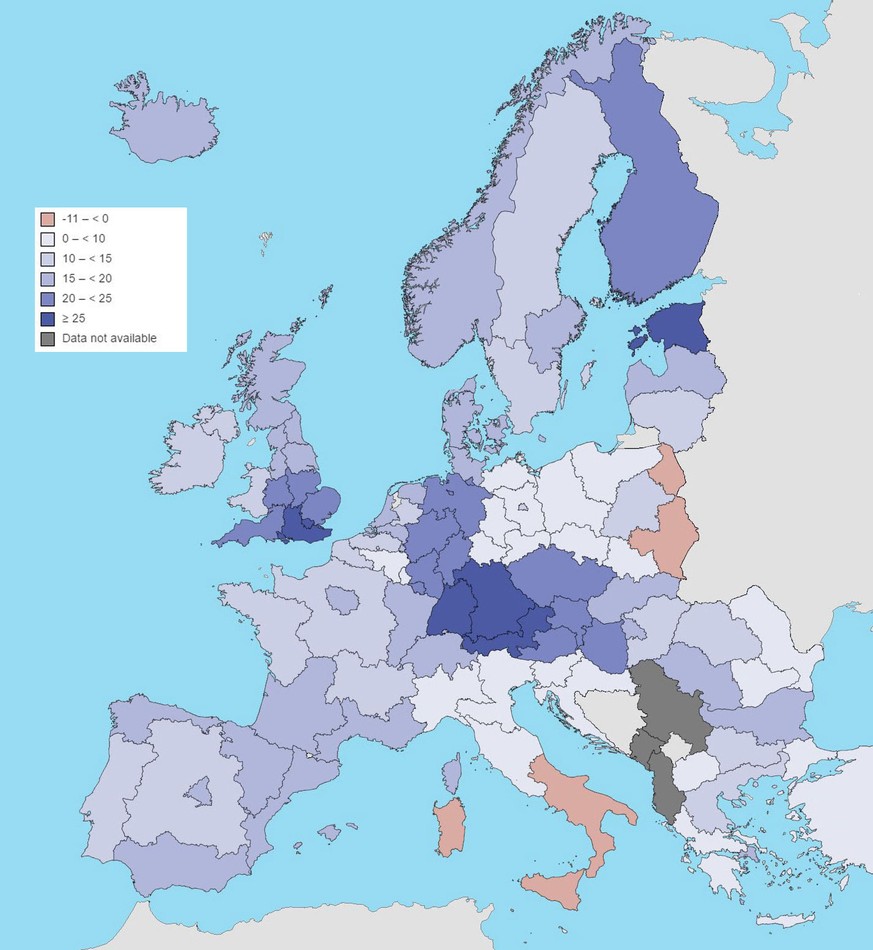 Geschlechtsspezifisches Verdienstgefälle / Gender Pay Gap EU / Europa, 2010