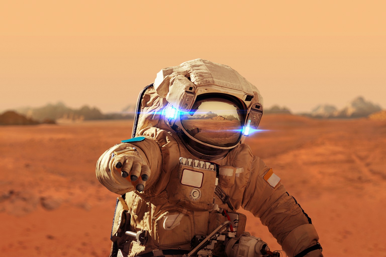 Darstellung eines Astronauten auf dem Mars