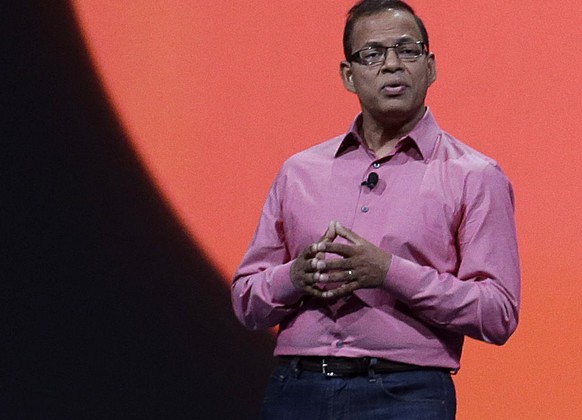 FILE- In this May 15, 2013, file photo, Amit Singhal, senior vice president and software engineer at Google Inc., speaks at Google I/O 2013 in San Francisco. Singhal, a top engineering executive at Ub ...