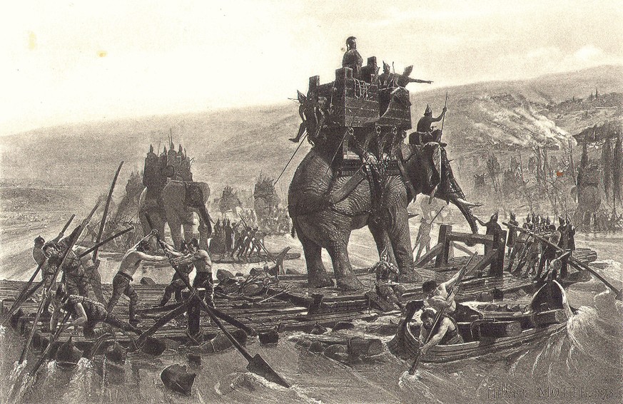 Hannibals Heer mit Kriegselefanten