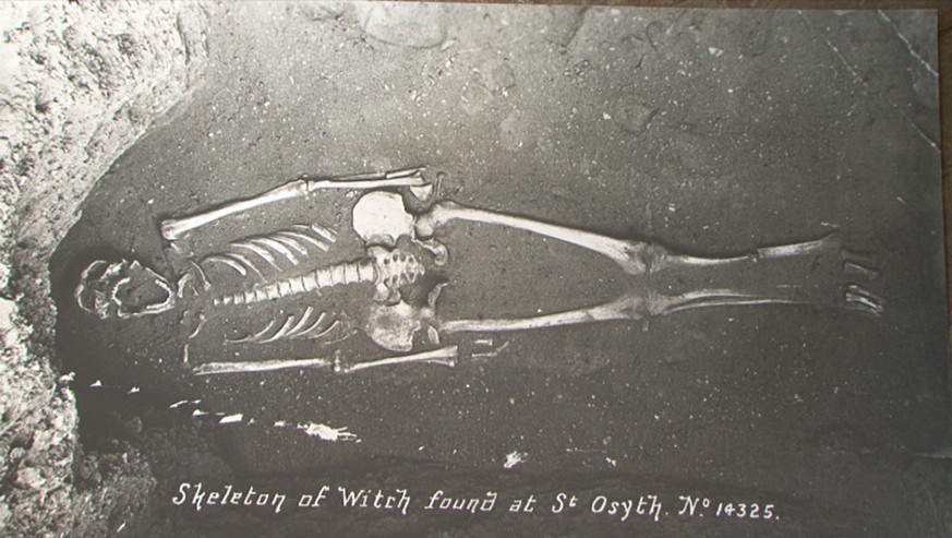 Das Skelett von Ursula Kemp: Mit Hilfe der Radiokarbondatierung konnte festgelegt werden, dass die Knochen eindeutig aus dem 16. Jahrhundert stammen.&nbsp;