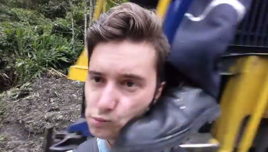 train selfie kicked in face