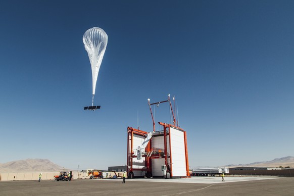 In this photo provided by Loon LLC, a balloon launches from Loon&#039;s launch site Winnemucca, Nev. Loon, the internet-delivering-balloon unit of Google-parent Alphabet, is announcing its first comme ...