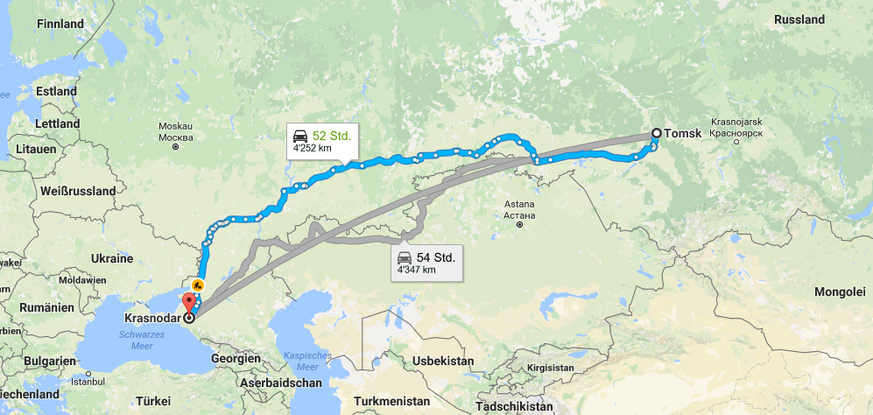 Tomsk liegt am Fluss Tom, 300 km nördlich von Nowosibirsk.&nbsp;