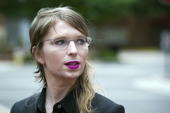 Former Army intelligence analyst Chelsea Manning speaks with reporters, after arriving at the federal courthouse in Alexandria, Va., Thursday, May 16, 2019. Manning spoke about the federal court’s con ...