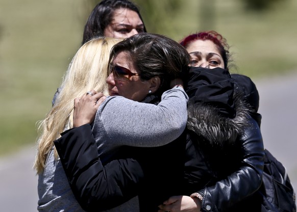Relatives of missing submarine crew member Celso Oscar Vallejo, react to the news that a sound detected during the search for the ARA San Juan submarine is consistent with that of an explosion, at the ...