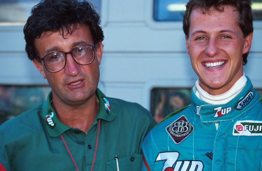 Schumacher in Spa mit Teamchef Eddie Jordan.