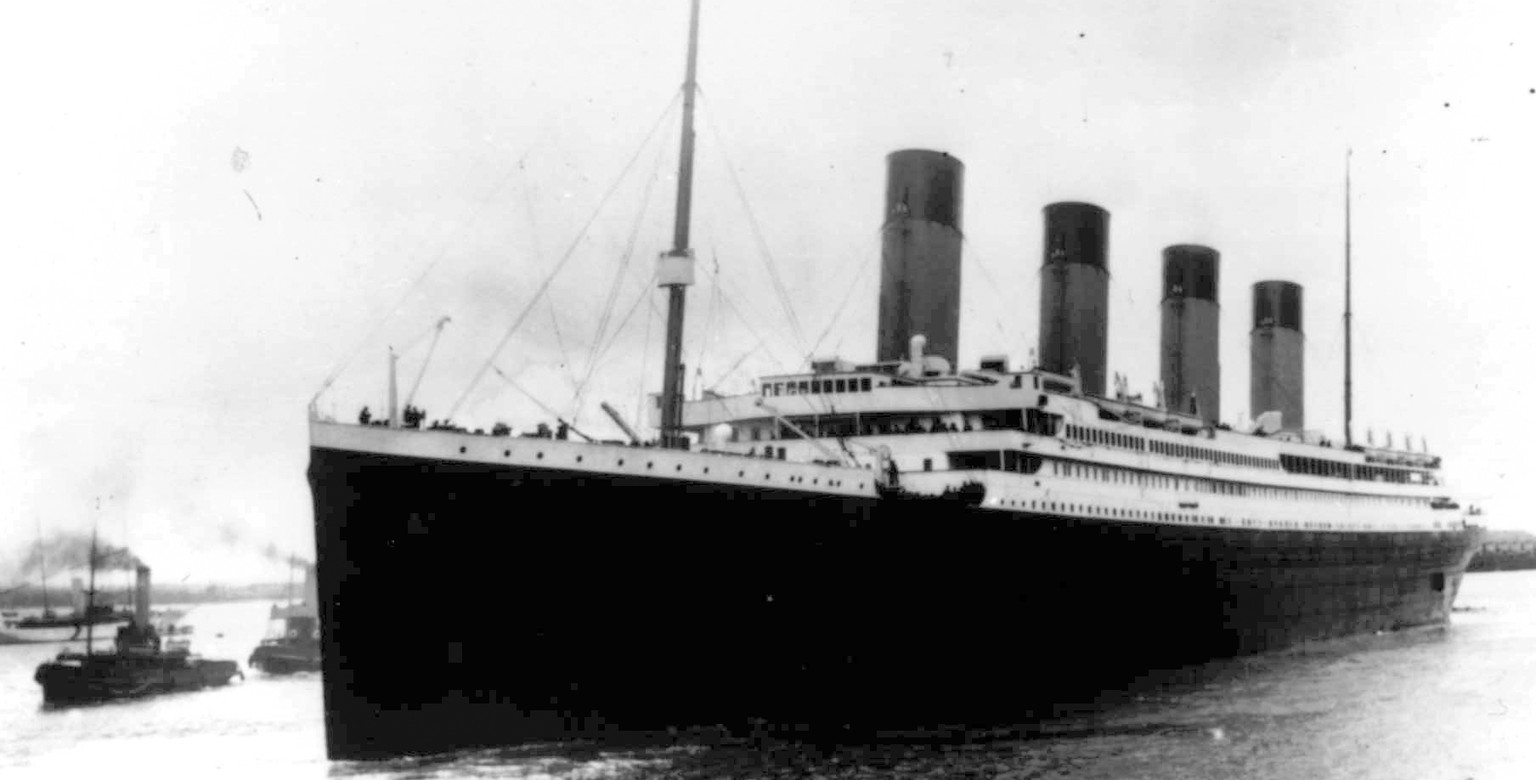 FILE - In this Wednesday, April 10, 1912 file photo, the British passenger liner Titanic leaves Southampton, England on her maiden voyage. During the ship&#039;s sinking in the North Atlantic Ocean in ...