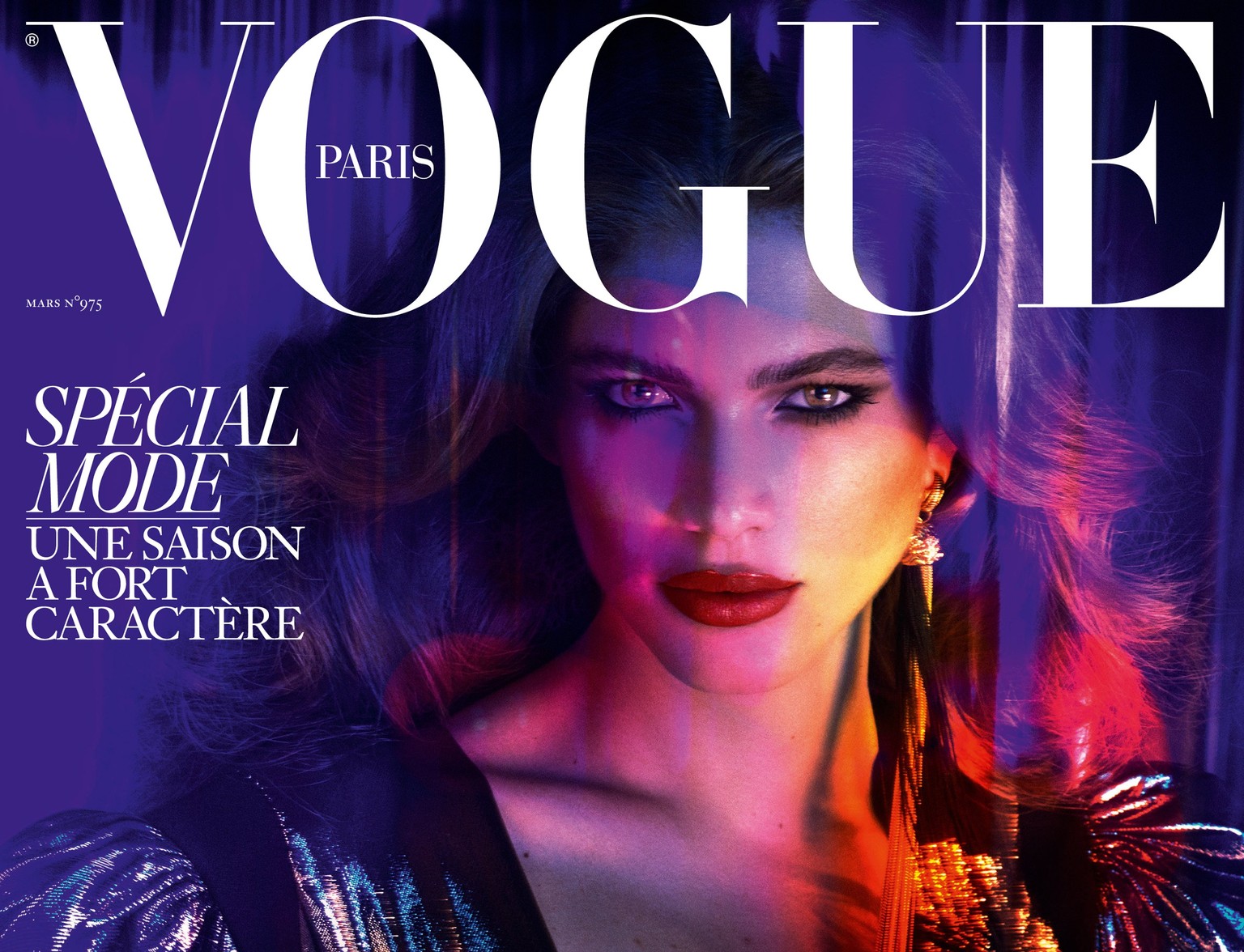 epa05796305 An undated handout photo made available by Conde Nast France on 16 February 2017 shows the cover of the April 2017 issue of Vogue Paris featuring Brazilian model Valentina Sampaio. Photogr ...
