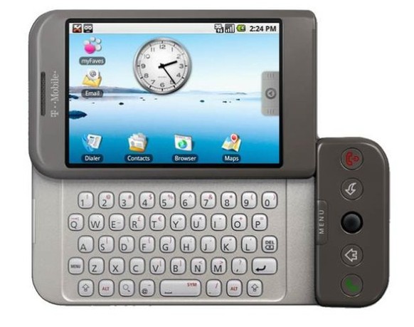 Das HTC Dream, auch bekannt als HTC G1 Phone, war 2008 das erste Android-Smartphone.
