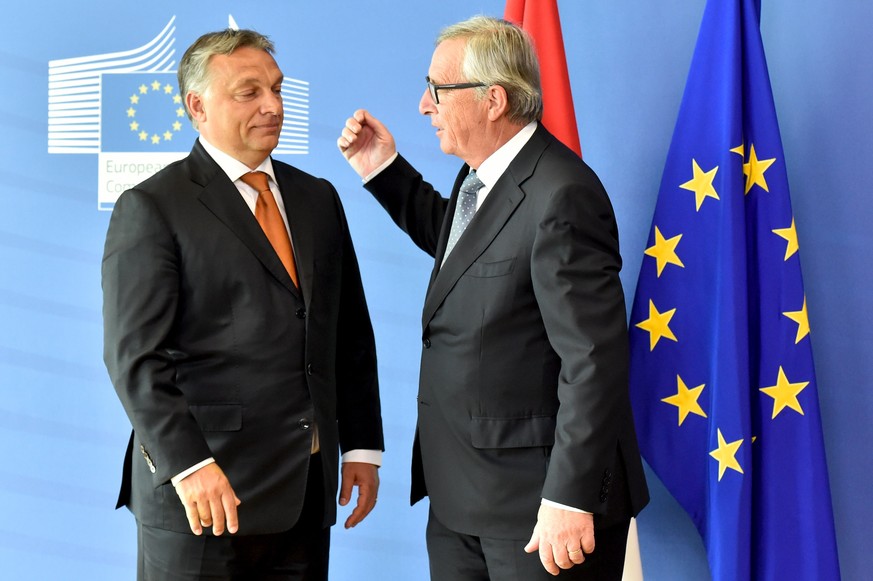 Gespanntes Verhältnis: Der ungarische Ministerpräsident Orbán (l.) und EU-Kommissionspräsident Juncker.&nbsp;
