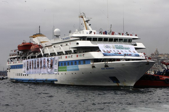 FILE - This is a Sunday, Dec. 26, 2010 file photo of the Mavi Marmara which was the lead boat of a flotilla that headed to the Gaza Strip and was stormed by Israeli naval commandos in a predawn confro ...