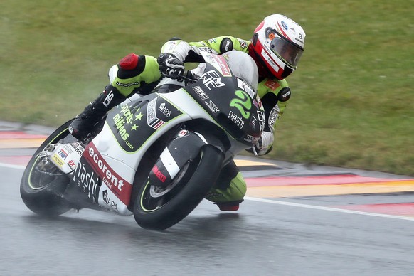 epa05429427 Swiss Moto2 driver Jesko Raffin from Sports-Millions-EMWE-SAG Team in action during the Motorcycle World Championship Grand Prix Germany at the Sachsenring in Hohenstein-Ernstthal, Germany ...
