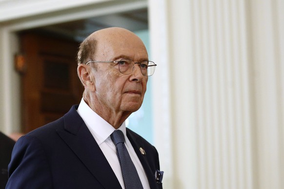 Commerce Secretary Wilbur Ross walks into the East Room of the White House before a news conference with President Trump and Australian Prime Minister Scott Morrison, Friday, Sept. 20, 2019, in Washin ...