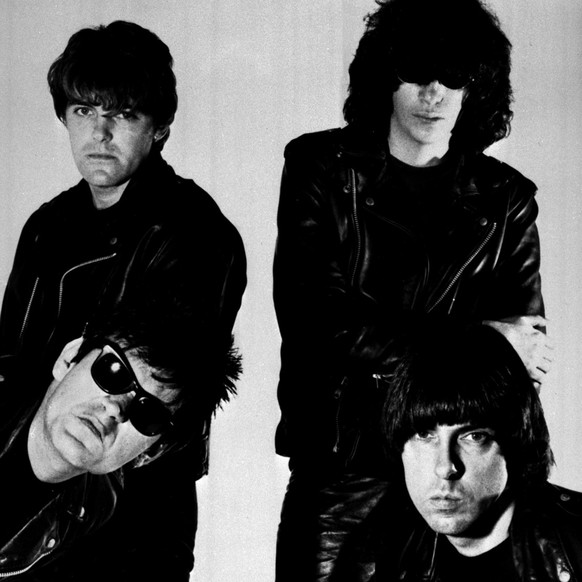 Members of the group the Ramones, Richie Ramone, back left, Joey Ramone, back right, Dee Dee Ramone, front left, and Johnny Ramone, front right, members of the rock group the Ramones, are shown in thi ...