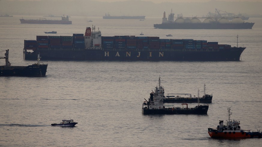 Container vessel Hanjin Rome sits in the eastern anchorage area in Singapore September 9, 2016. REUTERS/Edgar Su