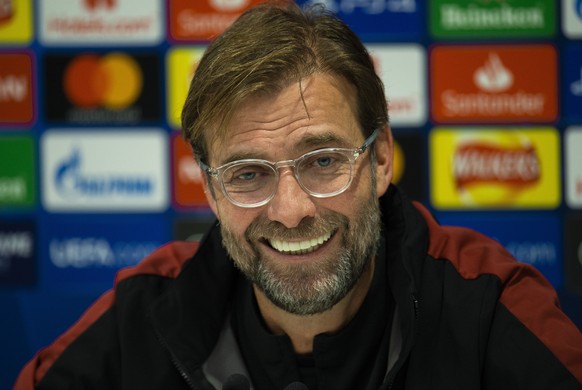 epa07221580 Liverpool&#039;s manager Juergen Klopp attends a press conference in Liverpool, Britain, 10 December 2018. Liverpool FC will face Napoli FC in their UEFA Champions League group C soccer ma ...