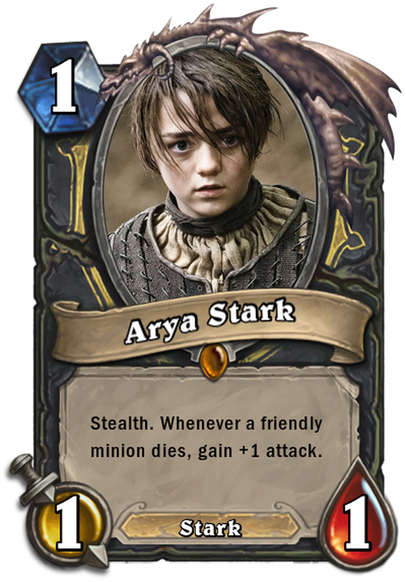 Arya greift aus dem Hinterhalt an und wird stärker, wenn befreundete Figuren sterben.
