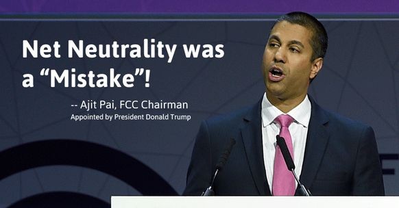 Der von Trump ernannte Präsident der US-Kommunikationsbehörde FCC, Ajit Pai, hat Obamas Regeln zur Netzneutralität abgeschafft.&nbsp;