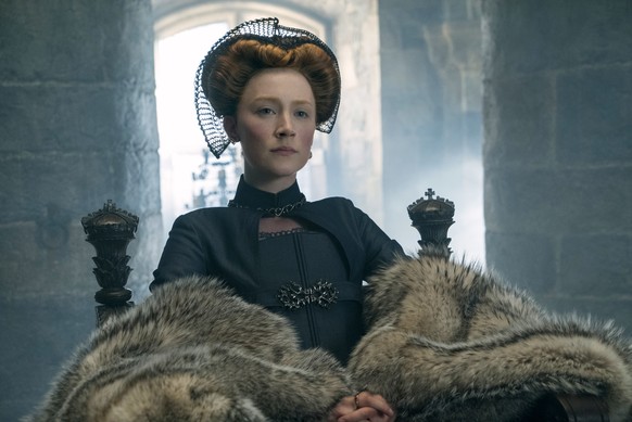 This image released by Focus Features shows Saoirse Ronan as Mary Stuart in a scene from &quot;Mary Queen of Scots.&quot; (Liam Daniel/Focus Features via AP)