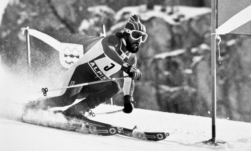 Heini Hemmi gewann das erste Weltcuprennen in Ebnat-Kappel 1977. Hier ein Bild von Innsbruck 1976.