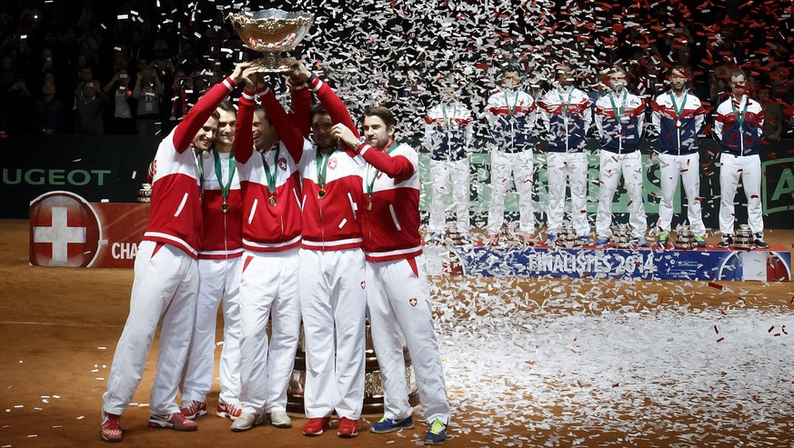 Ein grosser Moment auch für Federer: 2014 gewinnt die Schweiz zum ersten Mal den Davis Cup.