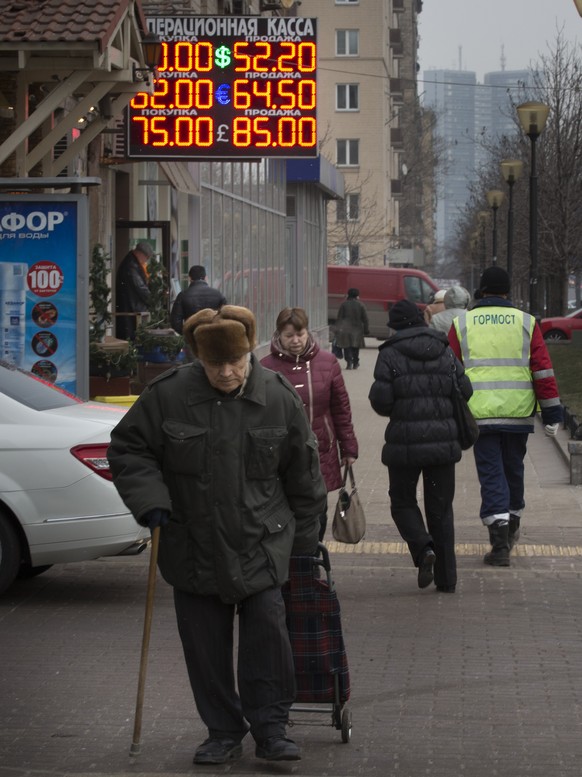 Winter in Moskau – der Rubel fällt.