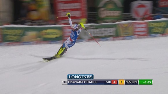 Charlotte Chables Vorsprung täuscht natürlich etwas, zeugt aber dennoch von ihrem starken Auftritt im zweiten Lauf.