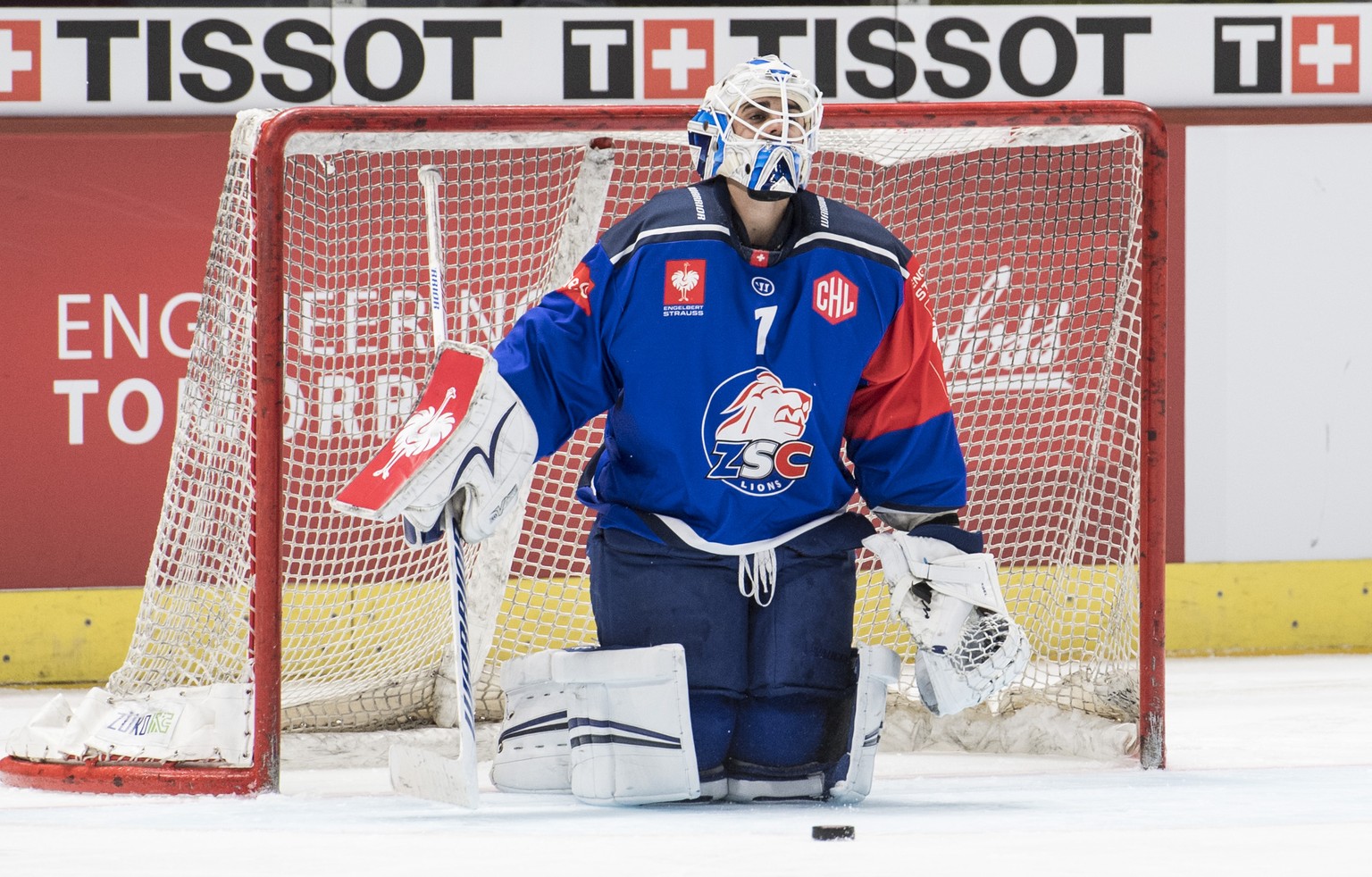 Zurich&#039;s Niklas Schlegel reacts during the Champions Hockey League match between Switzerland&#039;s ZSC Lions and Czech Republic&#039;s HC Bili Tygri Liberec in Zurich, Switzerland, Tuesday, Dece ...