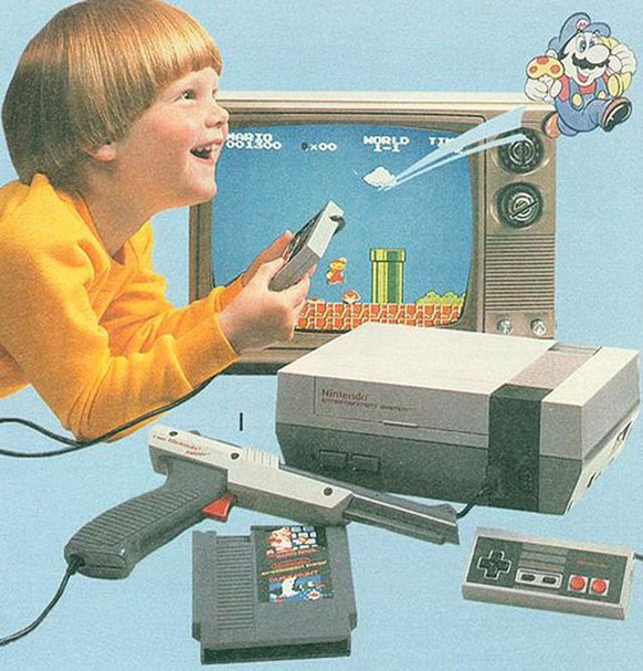 So süss hat Nintendo in den 80er-Jahren wirklich für das damals neue Nintendo Entertainment System (NES) mit «Super Mario Bros.» geworben.