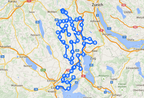Die ungefähre Strecke der Etappe vom Montag von Luzern nach Bremgarten.