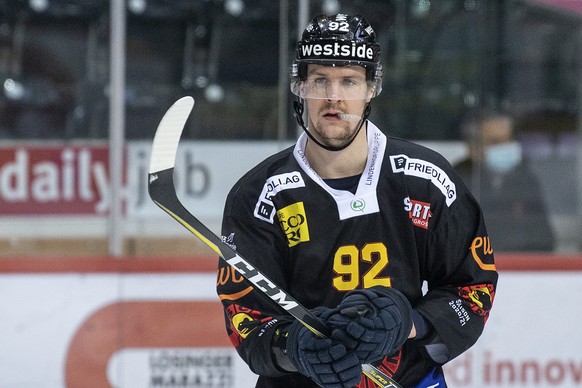 Berns Gaetan Haas im Eishockey Meisterschaftsspiel der National League zwischen dem SC Bern und den SC Rapperswil Jona Lakers, am Mittwoch, 16. Dezember 2020, in der PostFinance Arena in Bern. (KEYSTO ...