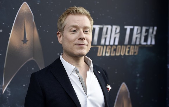 FILE - In this Sept. 19, 2017 file photo, Anthony Rapp, cast member in &quot;Star Trek: Discovery,&quot; poses at the premiere of the new television series in Los Angeles. Spacey says he is “beyond ho ...