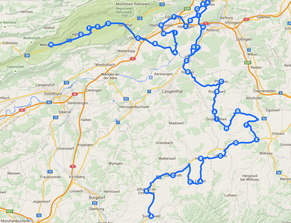 Die ungefähre Strecke der heutigen Etappe von Sumiswald nach Welschenrohr. Hier gibt's die Route.