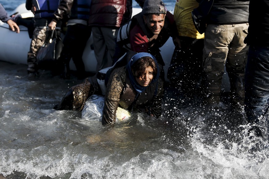 Gefährliche Reise: Afghanische Flüchtlinge kommen auf der griechischen Insel Lesbos an.&nbsp;