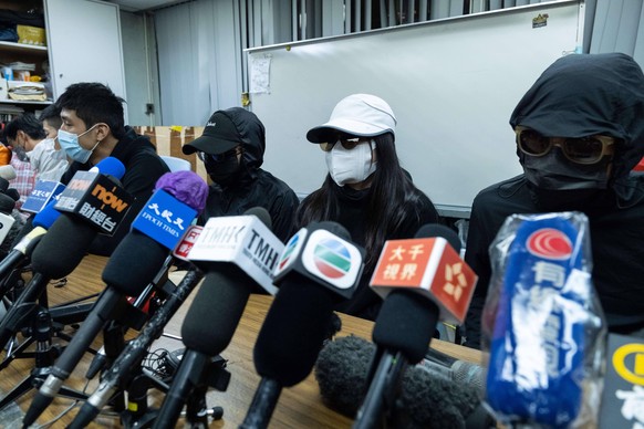 Hongkong, Familienmitglieder von inhaftierten pro-Demokratie Aktivisten geben Pressekonferenz December 28, 2020, Hong Kong, China: Family members of pro-democracy activists detained in mainland China  ...