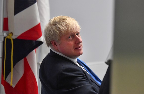 epa07795596 Britain&#039;s Prime Minister Boris Johnson at a Bilateral Meeting during the G7 summit in Biarritz, France, 26 August 2019. The G7 Summit runs from 24 to 26 August in Biarritz. EPA/MICK T ...