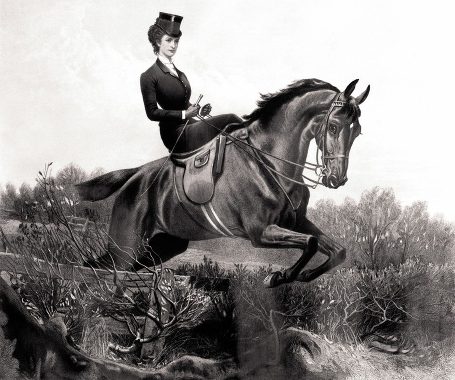 Kaiserin Elisabeth beim Hürdenritt – mit ihrer 50-Zentimeter-Taille.