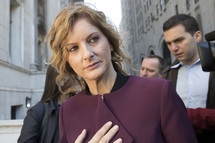 FILE - In this Oct. 18, 2018 file photo, Summer Zervos leaves New York state appellate court in New York. Lawyers for a woman who accused President Donald Trump of unwanted kissing and groping in 2007 ...