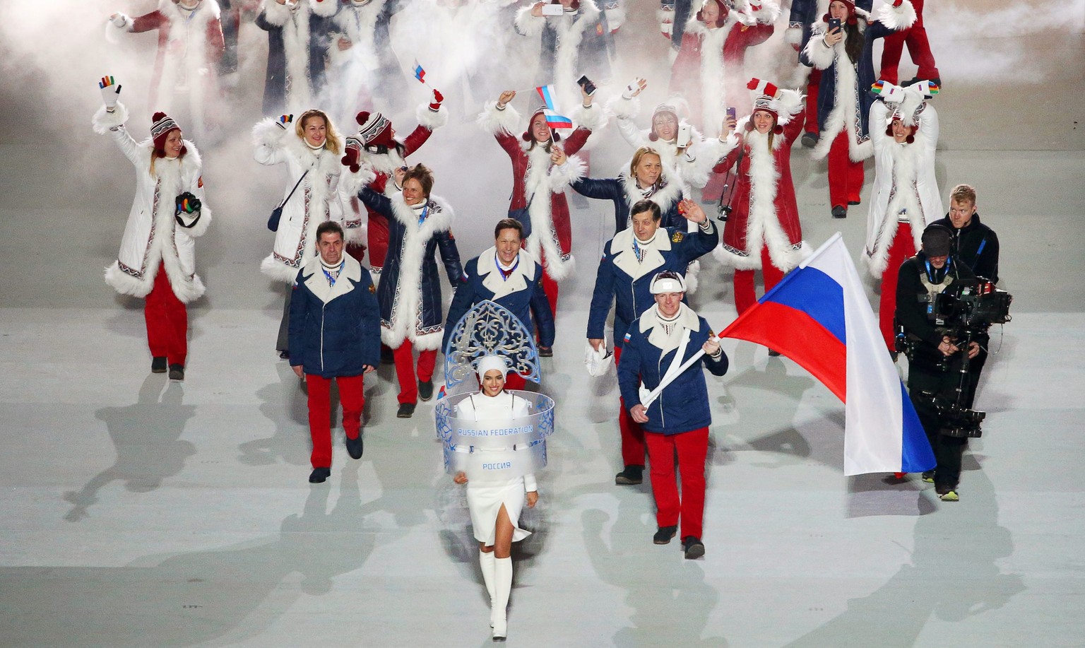 Da war den Russen noch zum Feiern zu Mute: Bei der Eröffnungsfeier im Februar 2014 in Sotschi.