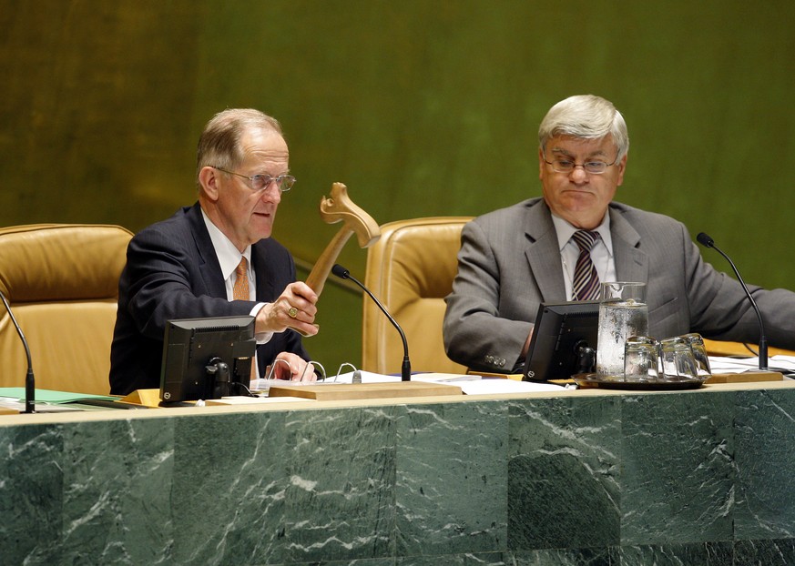 Alt Bundesrat Joseph Deiss als Vorsitzender der UNO-Generalversammlung.