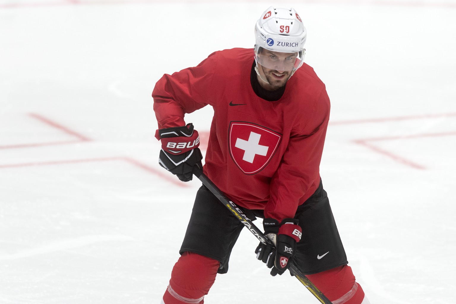 Switzerland&#039;s Roman Josi during a training session of the Swiss team at the IIHF 2019 World Ice Hockey Championships, at the Ondrej Nepela Arena in Bratislava, Slovakia, on Thursday, May 9, 2019. ...