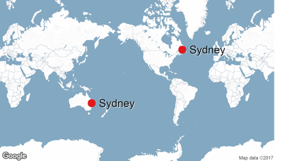 Ein Sydney im sonnigen Australien, das andere im eisigen Kanada.