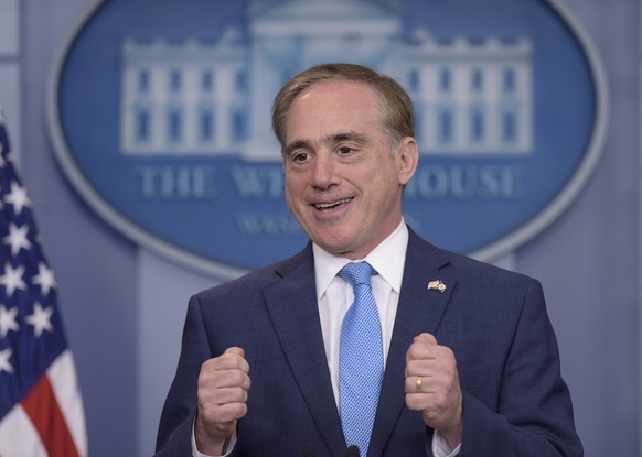 Veterans Affairs Secretary David Shulkin speaks during a briefing at the White House in Washington, Wednesday, May 31, 2017. Shulkin is warning the VA is &quot;still in critical condition&quot; despit ...