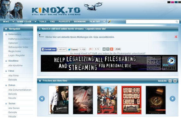 Kinox.to ist eine der bekanntesten Gratis-Streaming-Seiten für Filme und Serien.