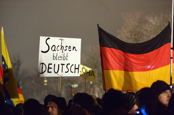 Deutsch und deutlich an der Pegida-Demo in Dresden.