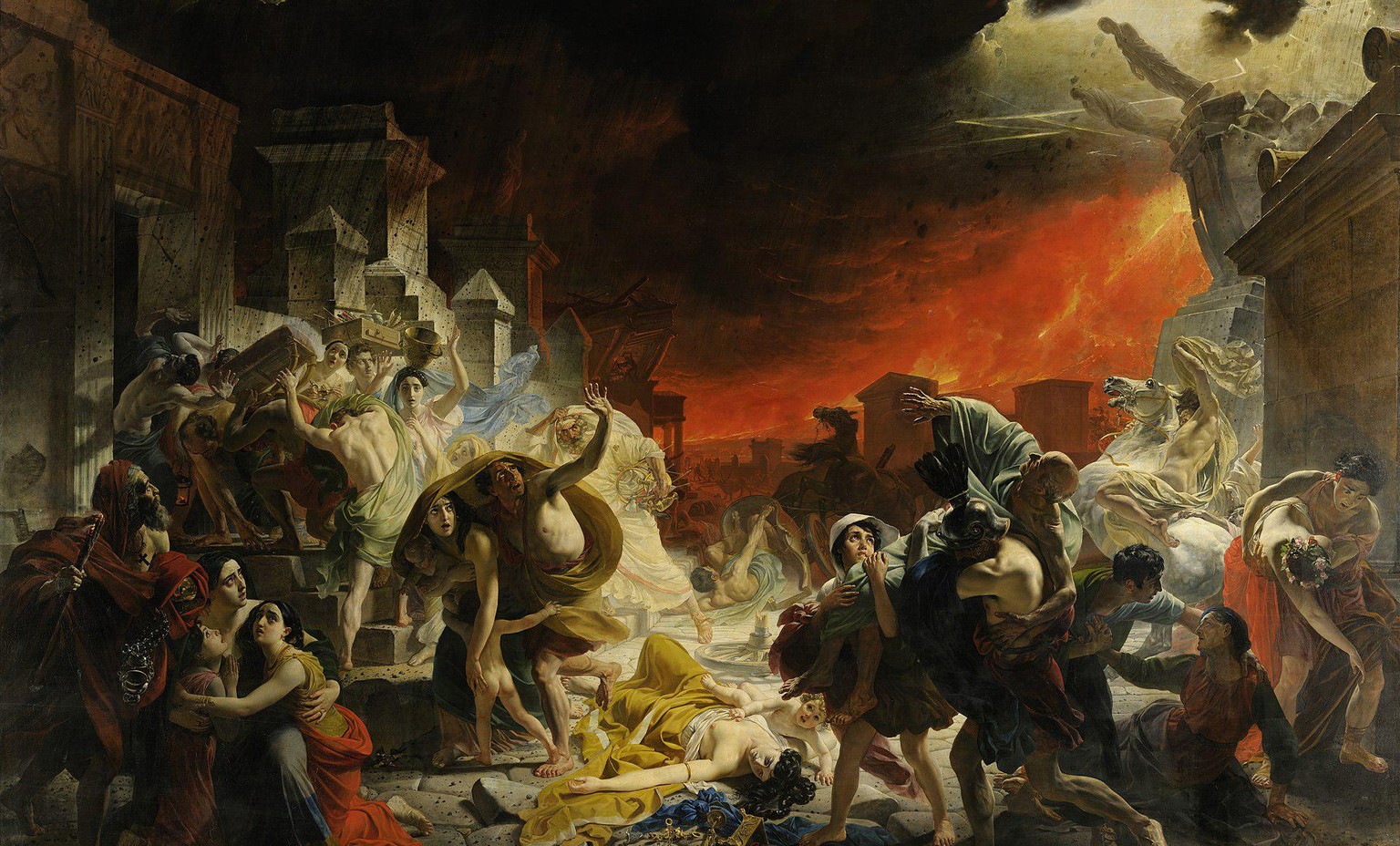 Eine antike Katastrophe in der Rezeption der ersten Hälfte des 19. Jahrhunderts: «Der letzte Tag von Pompeji», Gemälde von Karl Pawlowitsch Brjullow.