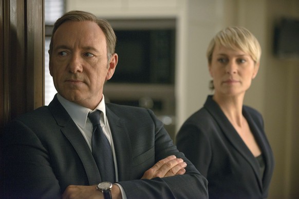 This image released by Netflix shows Kevin Spacey as Francis Underwood, left, and Robin Wright as Clair Underwood in a scene from &quot;House of Cards.&quot; The second season of the popular original  ...