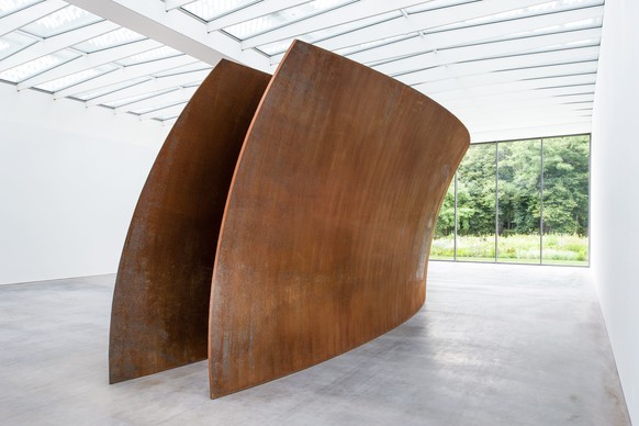 In this undated handout picture, “Open Ended” sculpture by U.S artist Richard Serra at the new Museum Voorlinden in Wassenaar, Netherlands. The 216-ton walk-through sculpture is one of the permanent e ...