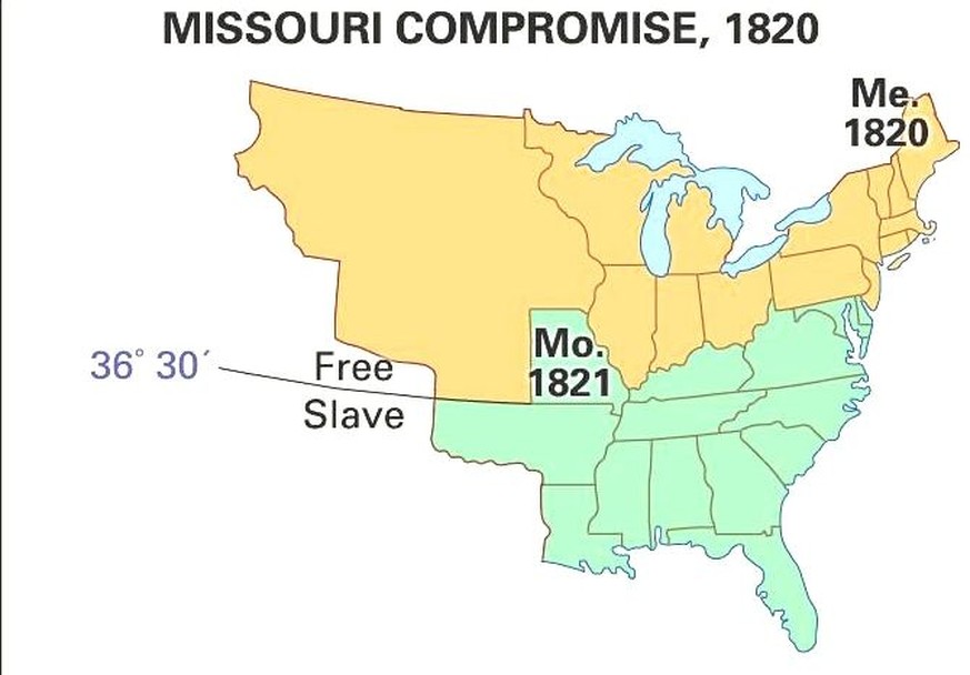 Karte: USA, Missouri-Kompromiss 1820